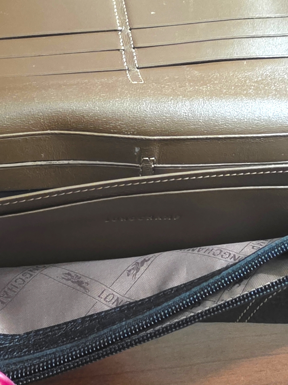 Longchamp Black Vintage Leather Wallet - Le Pliage - Picture 5 of 6